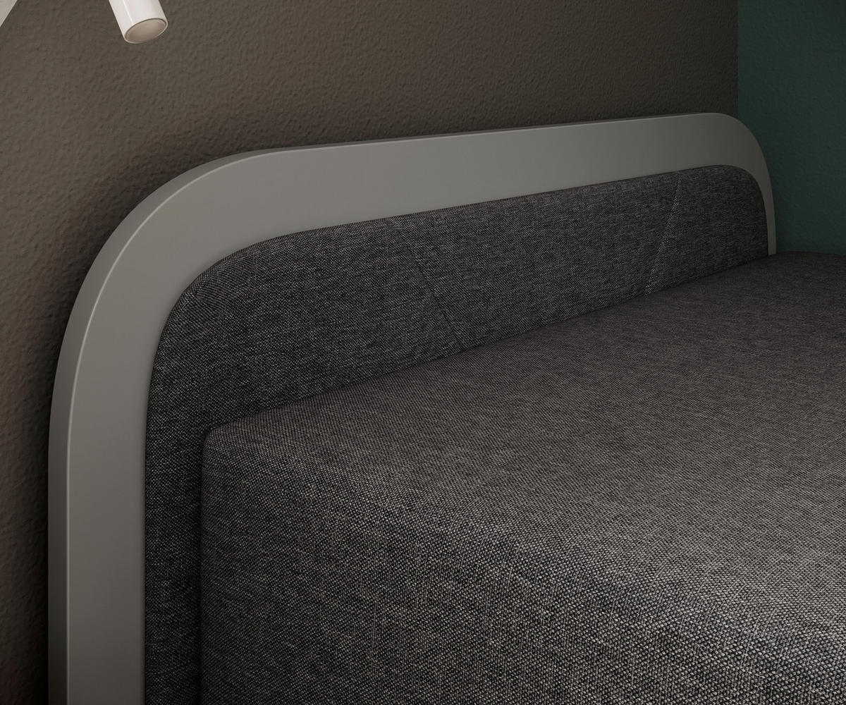 BETT 80/190 cm  in Grau   - Hellgrau/Schwarz, Modern, Holz/Kunststoff (80/190cm) - MID.YOU