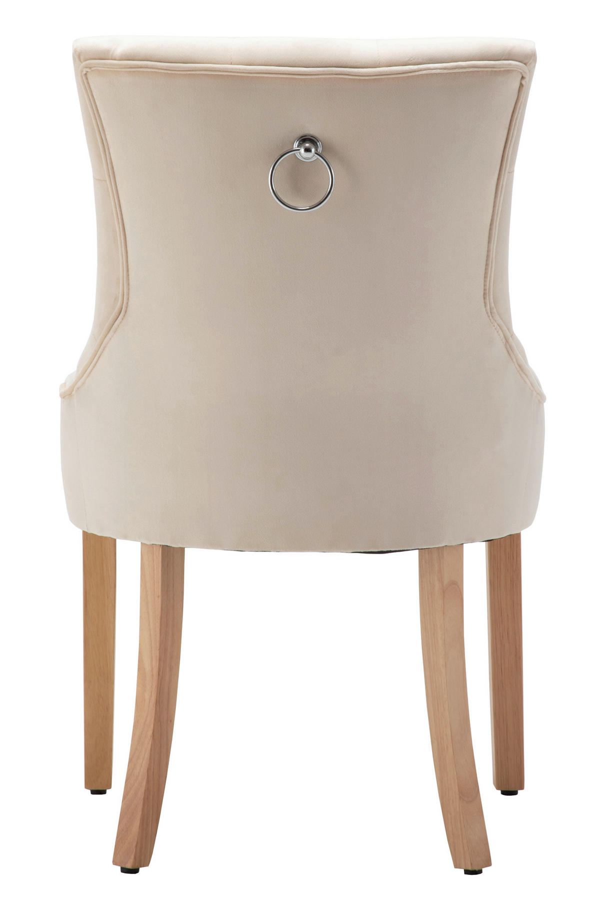 STUHL-SET 2 Stück  Samt  Creme, Naturfarben  - Creme/Naturfarben, MODERN, Holz/Textil (56/91/63cm) - MID.YOU