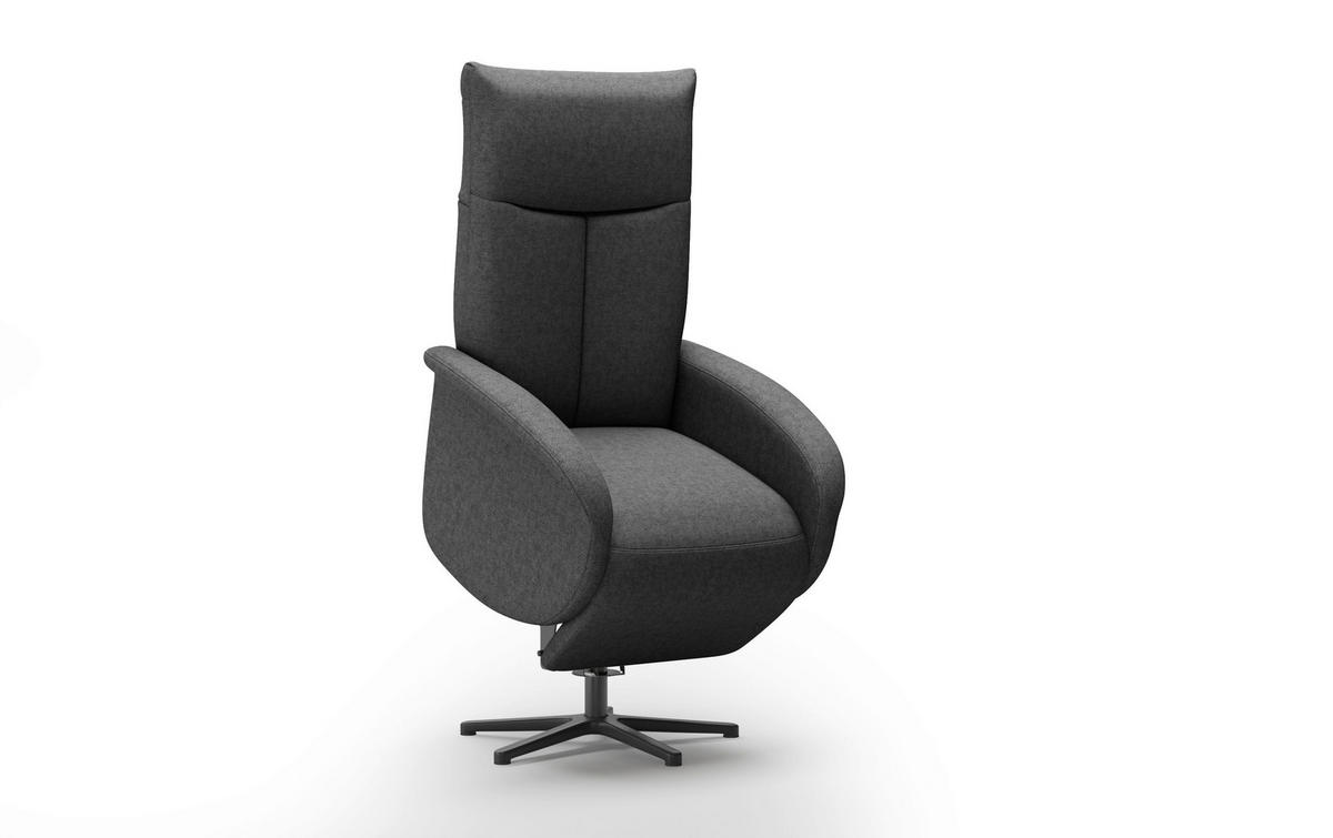 RELAXSESSEL in Textil Dunkelgrau  - Dunkelgrau/Schwarz, KONVENTIONELL, Textil/Metall (75/112/82cm) - Sit & More