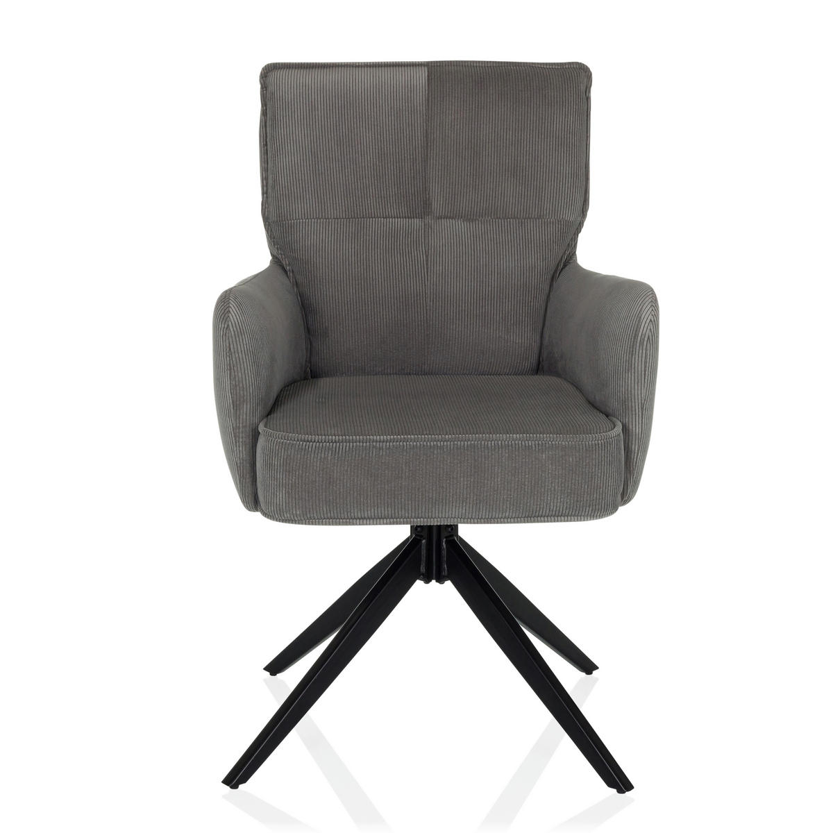 ARMLEHNSTUHL  in Cord  - Schwarz/Grau, MODERN, Textil/Metall (58/94/60cm) - MID.YOU