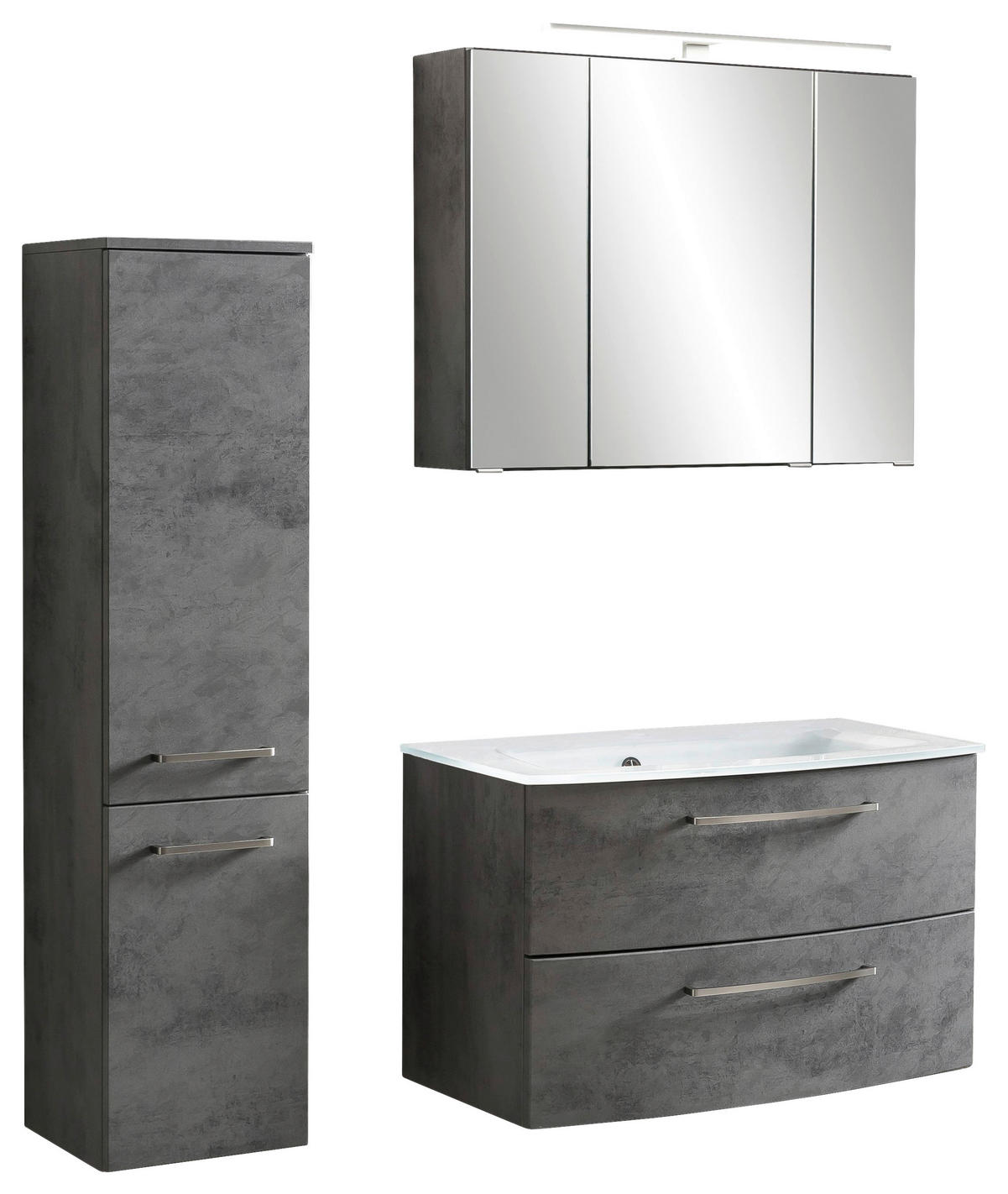BADEZIMMER  in 110 cm  - Weiss/Grau, Konventionell, Glas/Holzwerkstoff (110cm) - Held