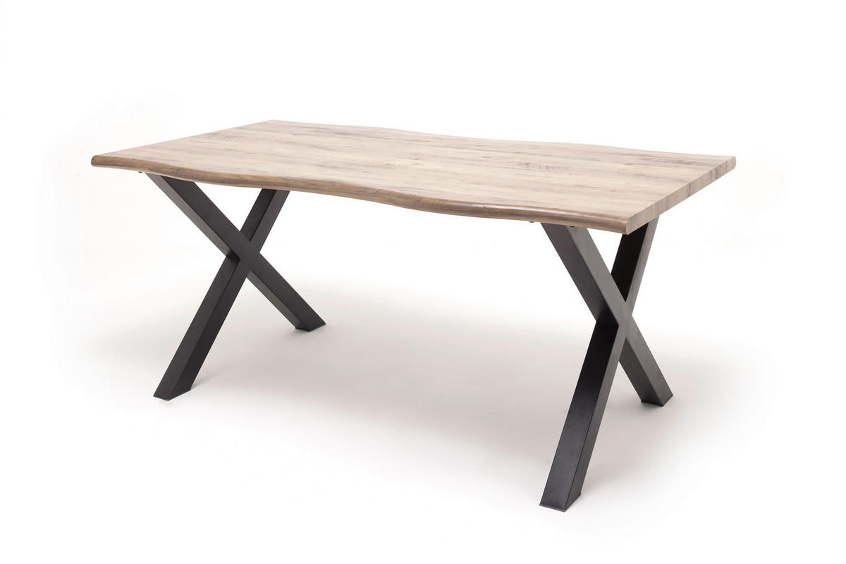 JÍDELNÍ STŮL, černá, barvy dubu, 200/77/100 cm - černá/barvy dubu, Moderní, kov/kompozitní dřevo (200/77/100cm) - Ti'me