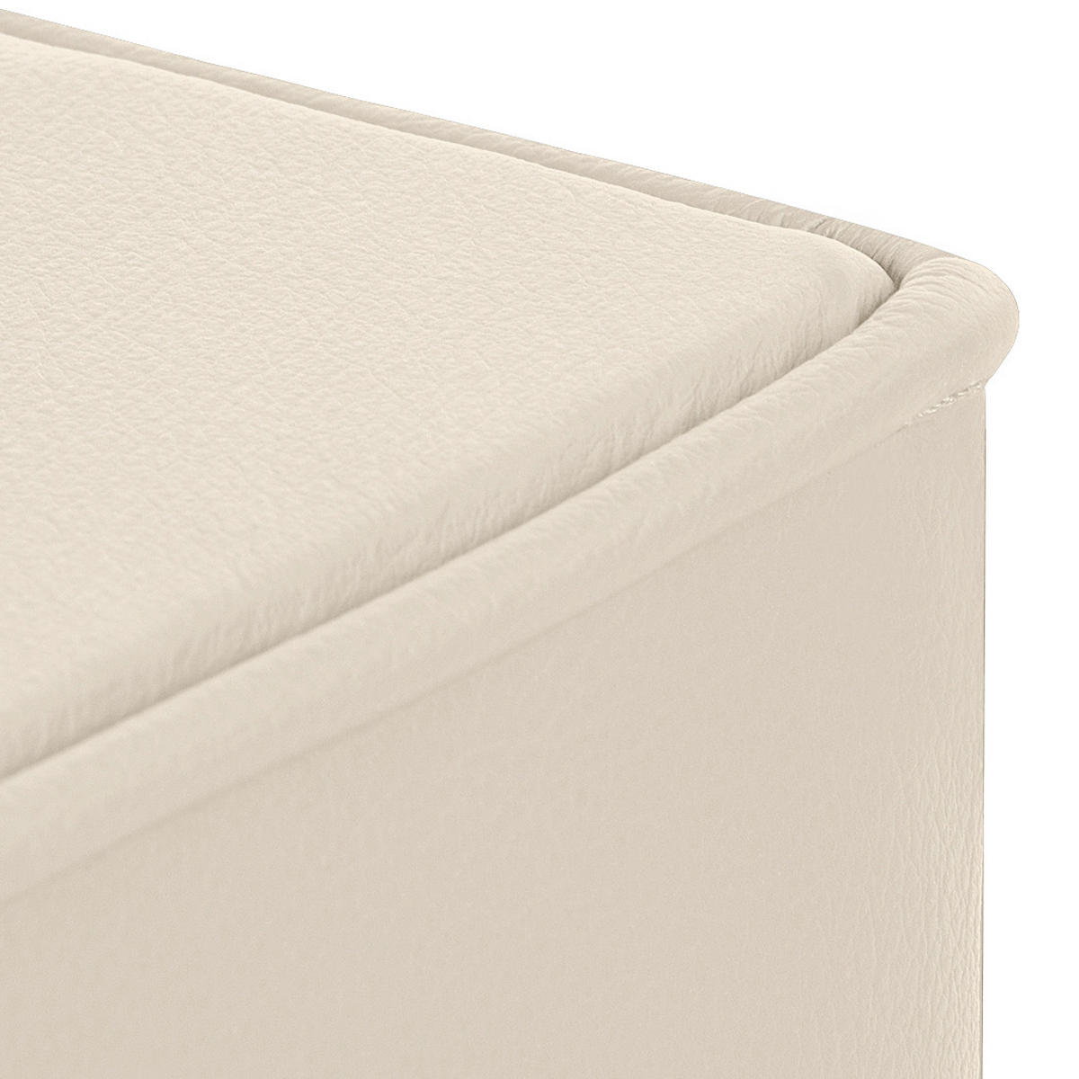 HOCKER in Leder Beige  - Chromfarben/Beige, Design, Leder/Metall (91/44/57cm) - Livetastic
