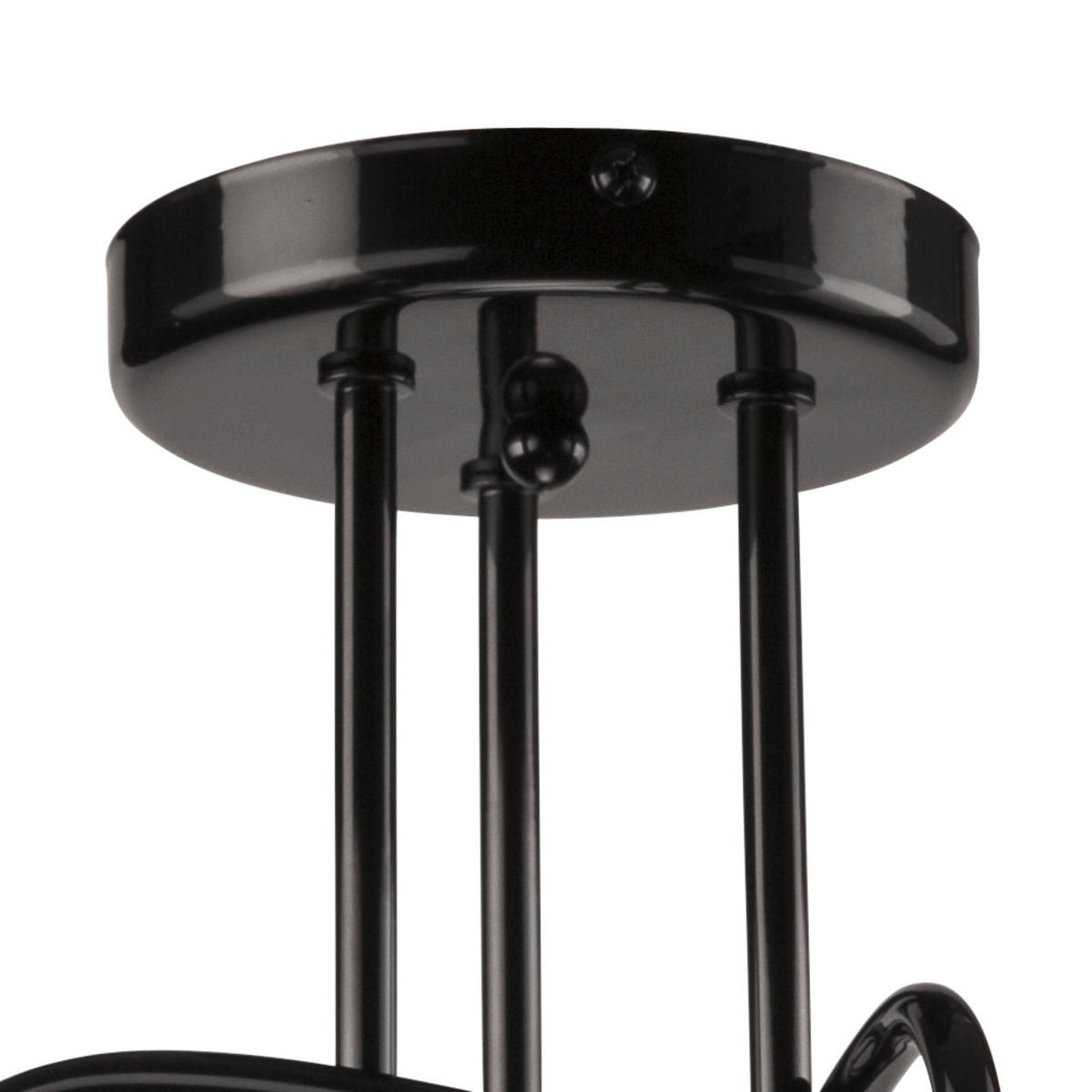 DECKENLEUCHTE Camilla 30/36 cm   - Schwarz Hochglanz, Basics, Metall (30/36cm)