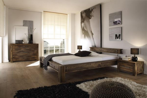 BALKENBETT 140/200 cm  in Akaziefarben  - Akaziefarben, Design, Holz (140/200cm) - Hasena