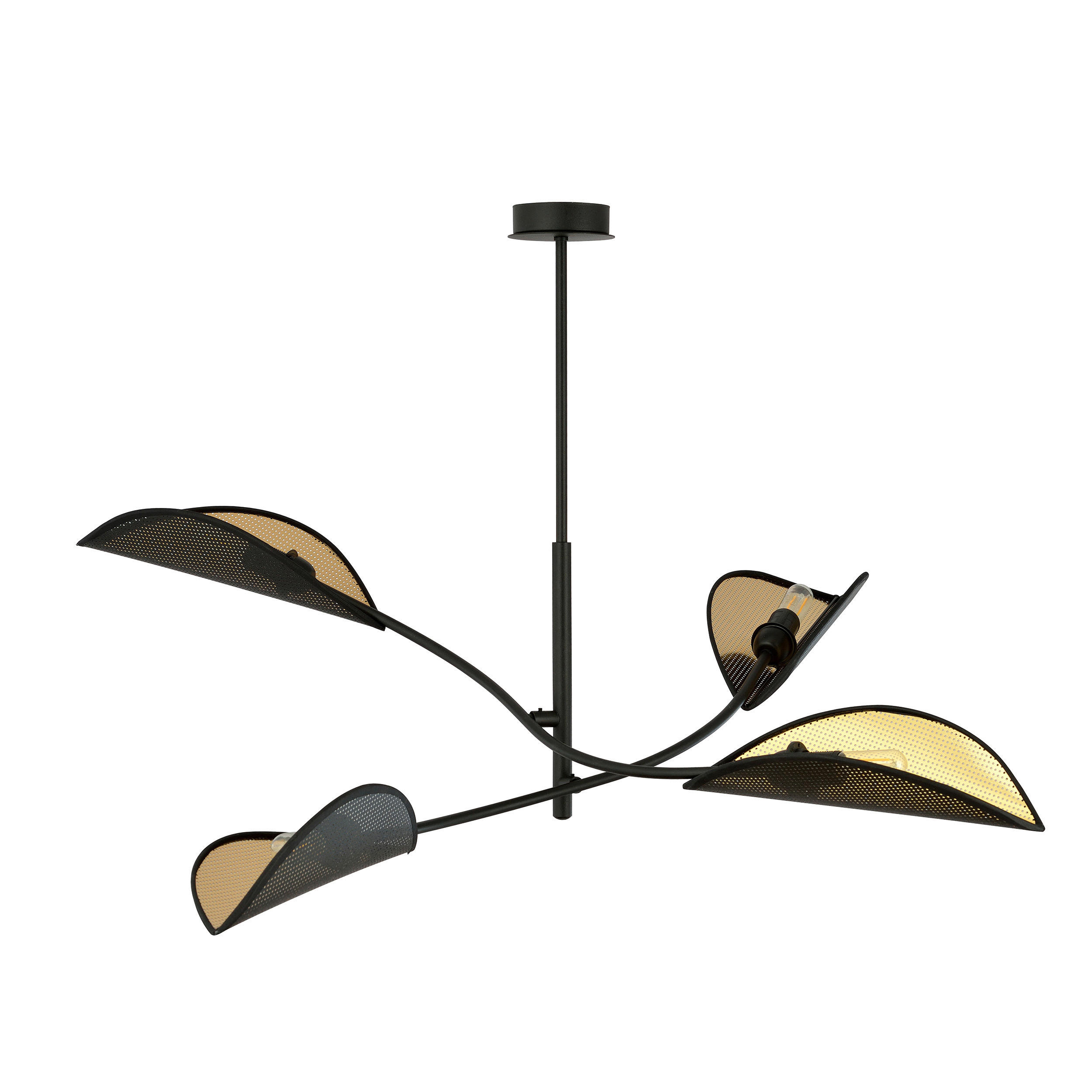 XXXLutz Deckenleuchte Lotus Schwarz, Gold 105x59x105 cm