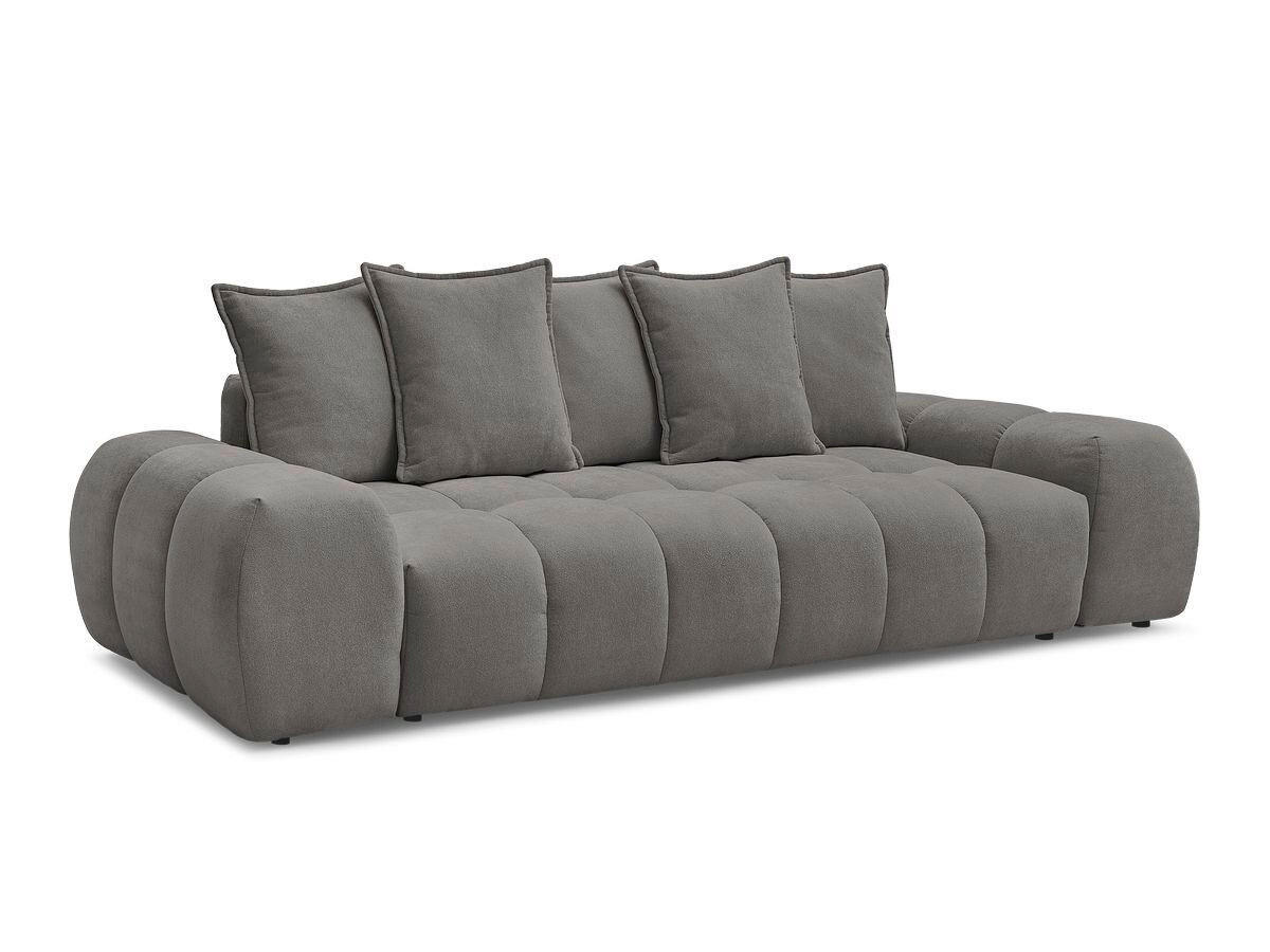 SCHLAFSOFA EVEREST  mit Rücken echt, Armteil links, Armteil rechts Struktur Dunkelgrau  - Dunkelgrau/Schwarz, MODERN, Kunststoff/Textil (278/115/90cm)