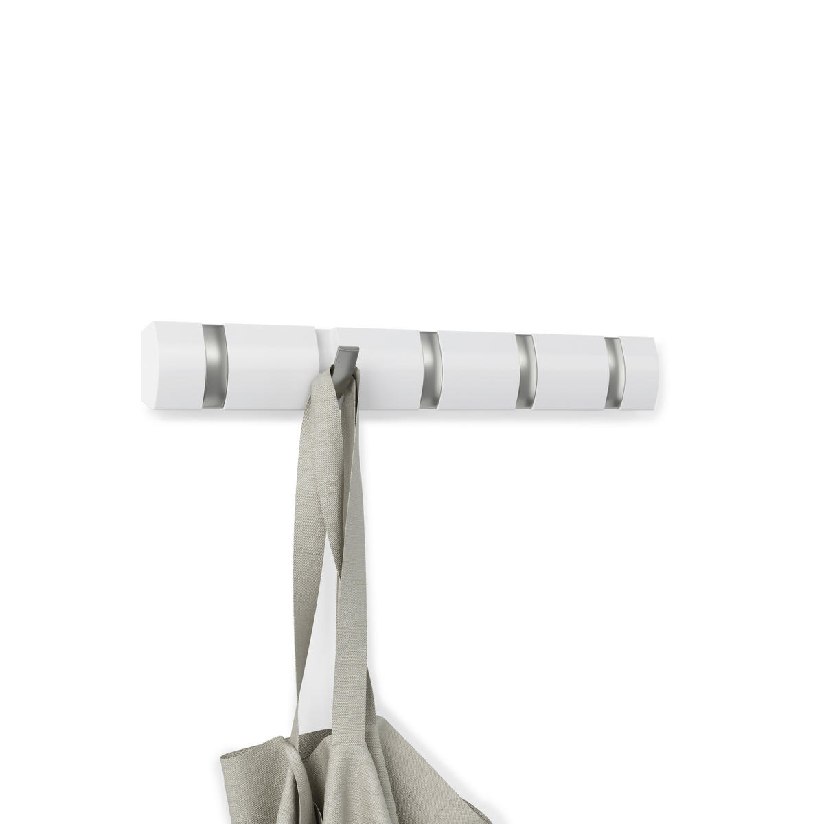 WANDGARDEROBE  in Pappel Weiß, Nickelfarben  - Weiß/Nickelfarben, Basics, Holz/Metall (51/6/3cm) - Umbra