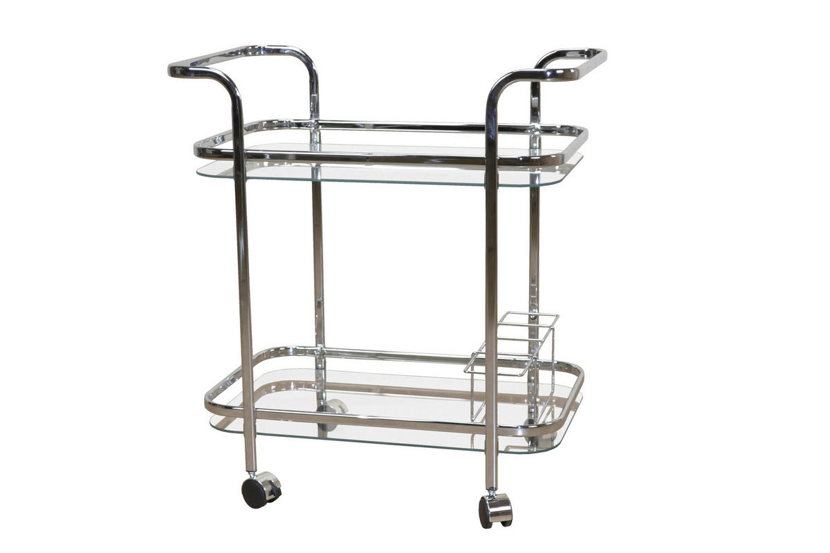 SERVIERWAGEN Chromfarben  - Chromfarben, Design, Glas/Kunststoff (44/69/75cm) - MID.YOU