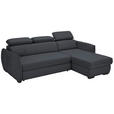 ECKSOFA Dunkelgrau Flachgewebe  - Dunkelgrau/Schwarz, MODERN, Kunststoff/Textil (182/237cm) - Carryhome