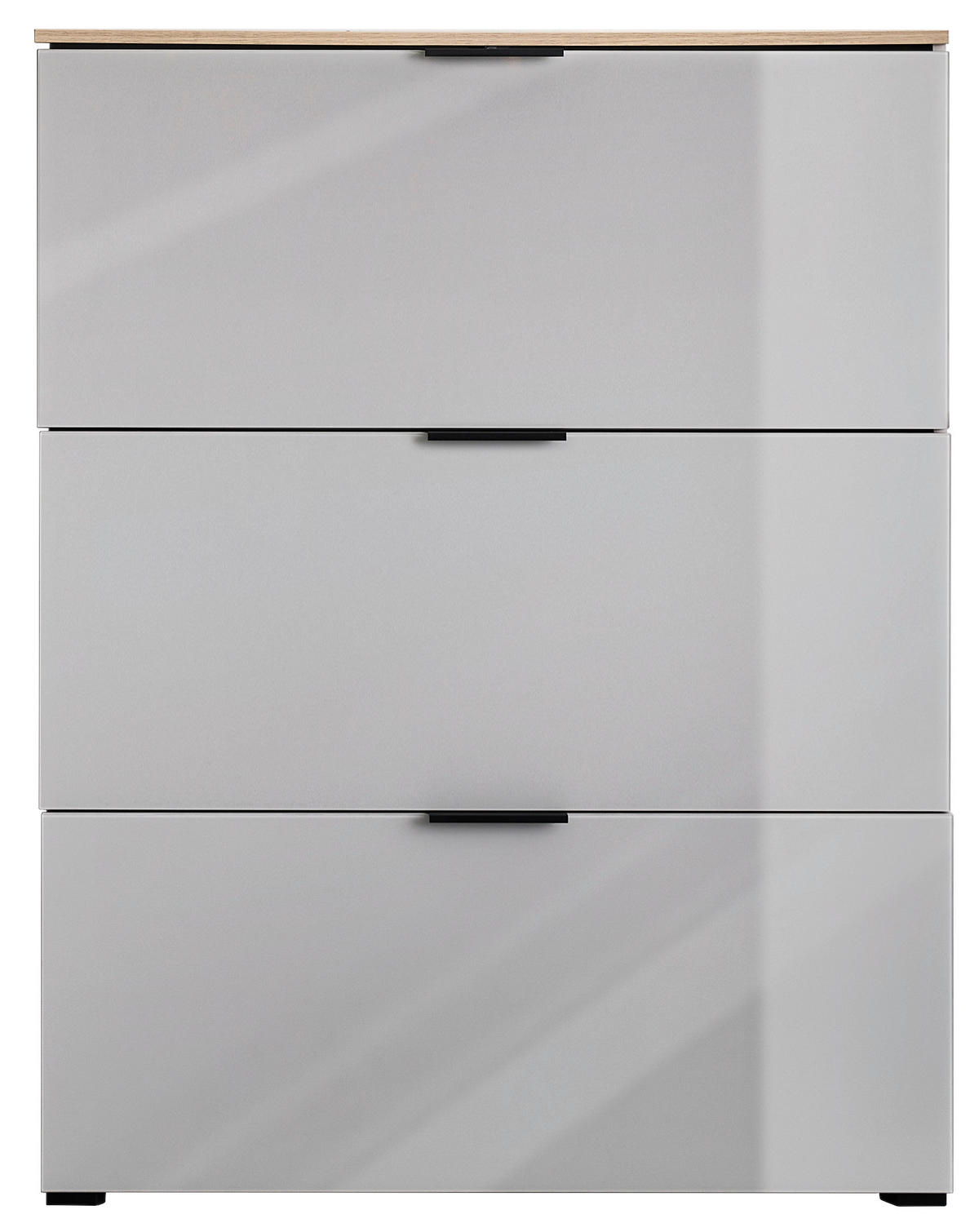 CIPELARNIK SA NAGIBNIM VRATIMA  boja hrasta, kašmir  staklo, pločasti materijal     - kašmir/boja hrasta, Dizajnerski, staklo/metal (100/129/19cm) - Voleo