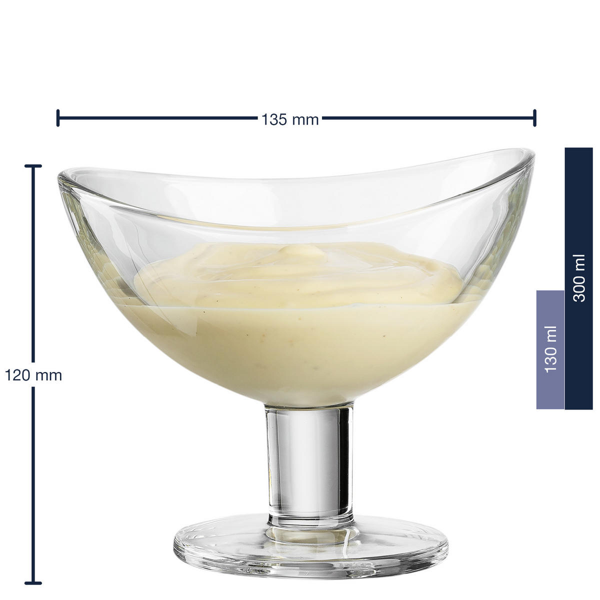 Eisbecher Loop 6-teilig  - Transparent, KONVENTIONELL, Glas (14/12/13.5cm) - Leonardo