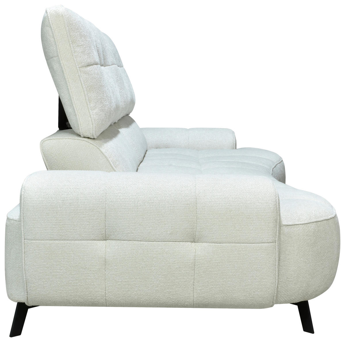 2-SITZER-SOFA Chenille Creme  - Creme/Schwarz, Design, Kunststoff/Textil (230/84/104/111/122cm) - Livetastic