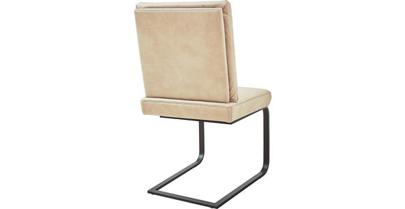 SCHWINGSTUHL  in Stahl Mikrofaser  - Beige/Schwarz, Design, Textil/Metall (46/92/60cm) - Dieter Knoll