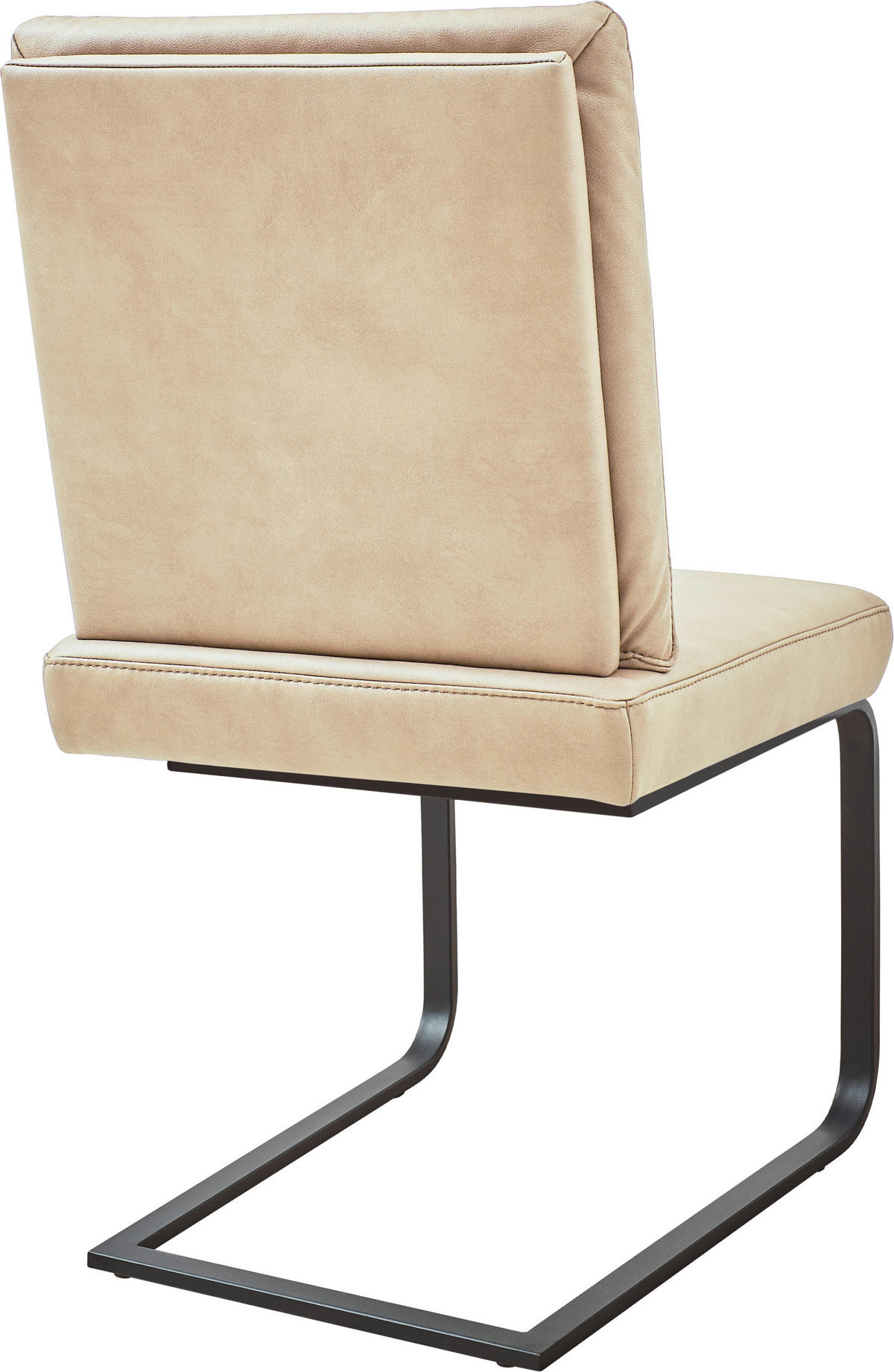 SCHWINGSTUHL  in Stahl Mikrofaser  - Beige/Schwarz, Design, Textil/Metall (46/92/60cm) - Dieter Knoll