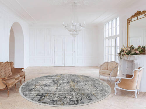 WEBTEPPICH 240 cm Sinfonia Grau, Goldfarben  - Goldfarben/Grau, Design, Textil (240cm) - Musterring