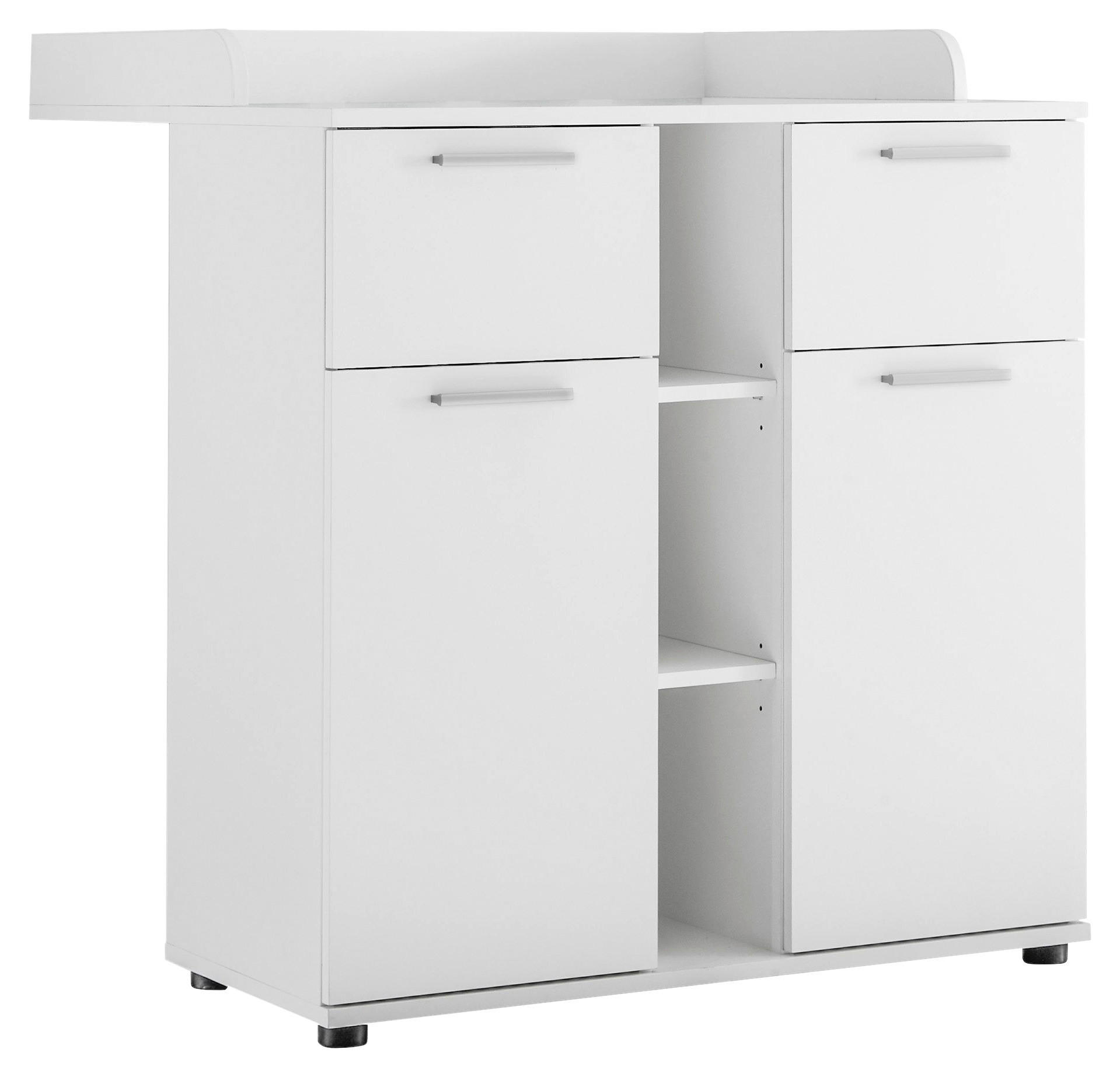 WICKELKOMMODE Weiß  - Silberfarben/Weiß, KONVENTIONELL, Holzwerkstoff/Kunststoff (89/101/78cm) - MID.YOU