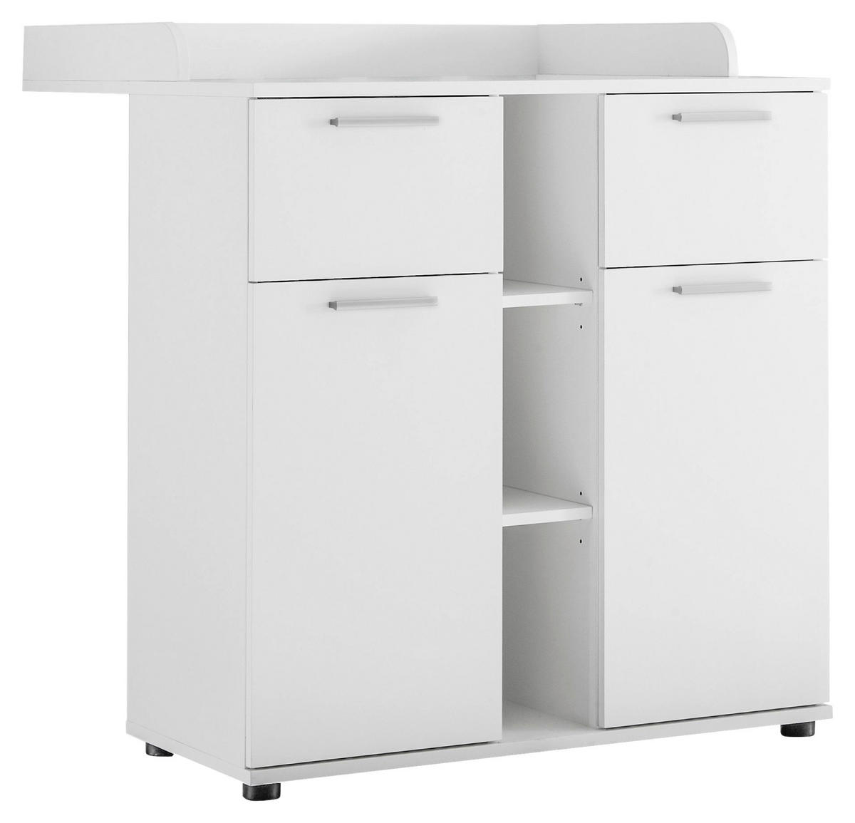 WICKELKOMMODE Weiß  - Silberfarben/Weiß, KONVENTIONELL, Holzwerkstoff/Kunststoff (89/101/78cm) - MID.YOU
