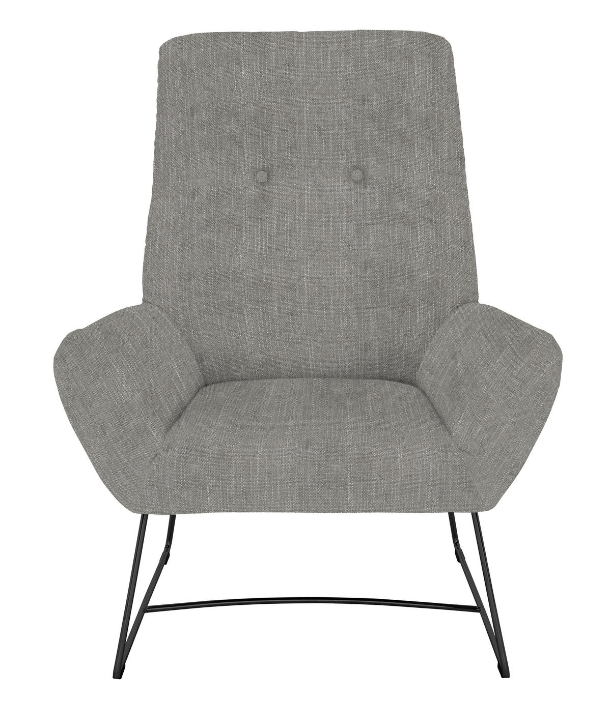 SESSEL in Flachgewebe Hellgrau  - Hellgrau/Schwarz, Design, Textil/Metall (82/102/81cm) - Pure Home Lifestyle