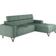 ECKSOFA Waldgrün Chenille  - Waldgrün/Schwarz, KONVENTIONELL, Textil/Metall (264/178cm) - Hom`in