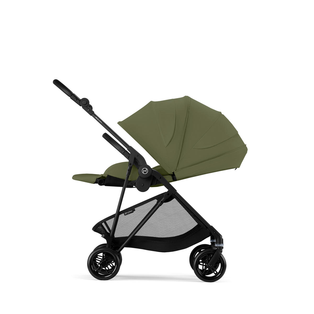 KINDERWAGEN Melio Carbon  - Waldgrün/Schwarz, Basics, Textil/Metall (82-91/49/96,5-107cm) - Cybex