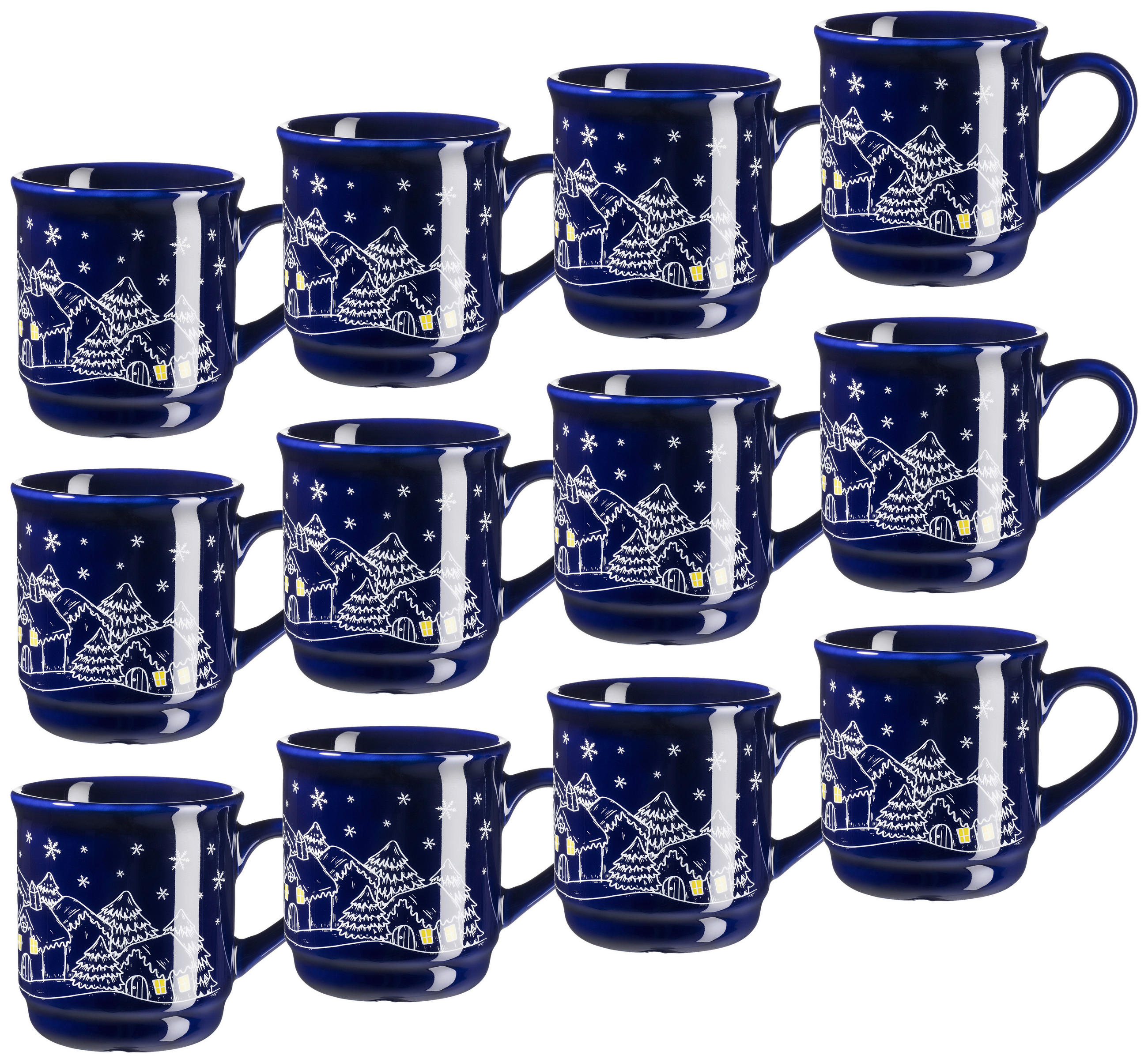 BECHERSET  12-teilig  - Blau, Trend, Keramik (200ml) - Mäser