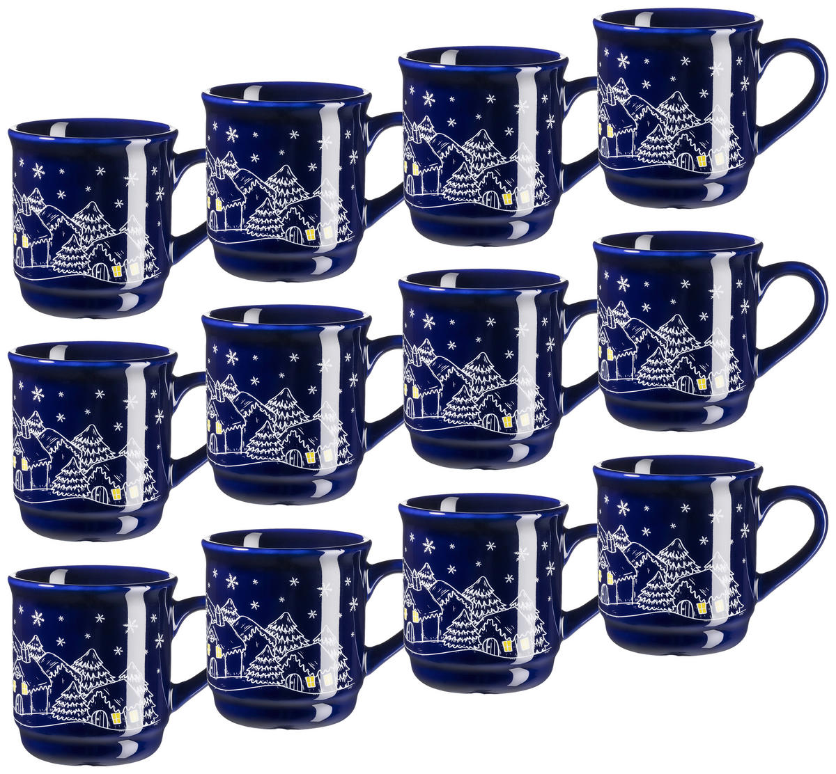 BECHERSET  12-teilig  - Blau, Trend, Keramik (200ml) - Mäser