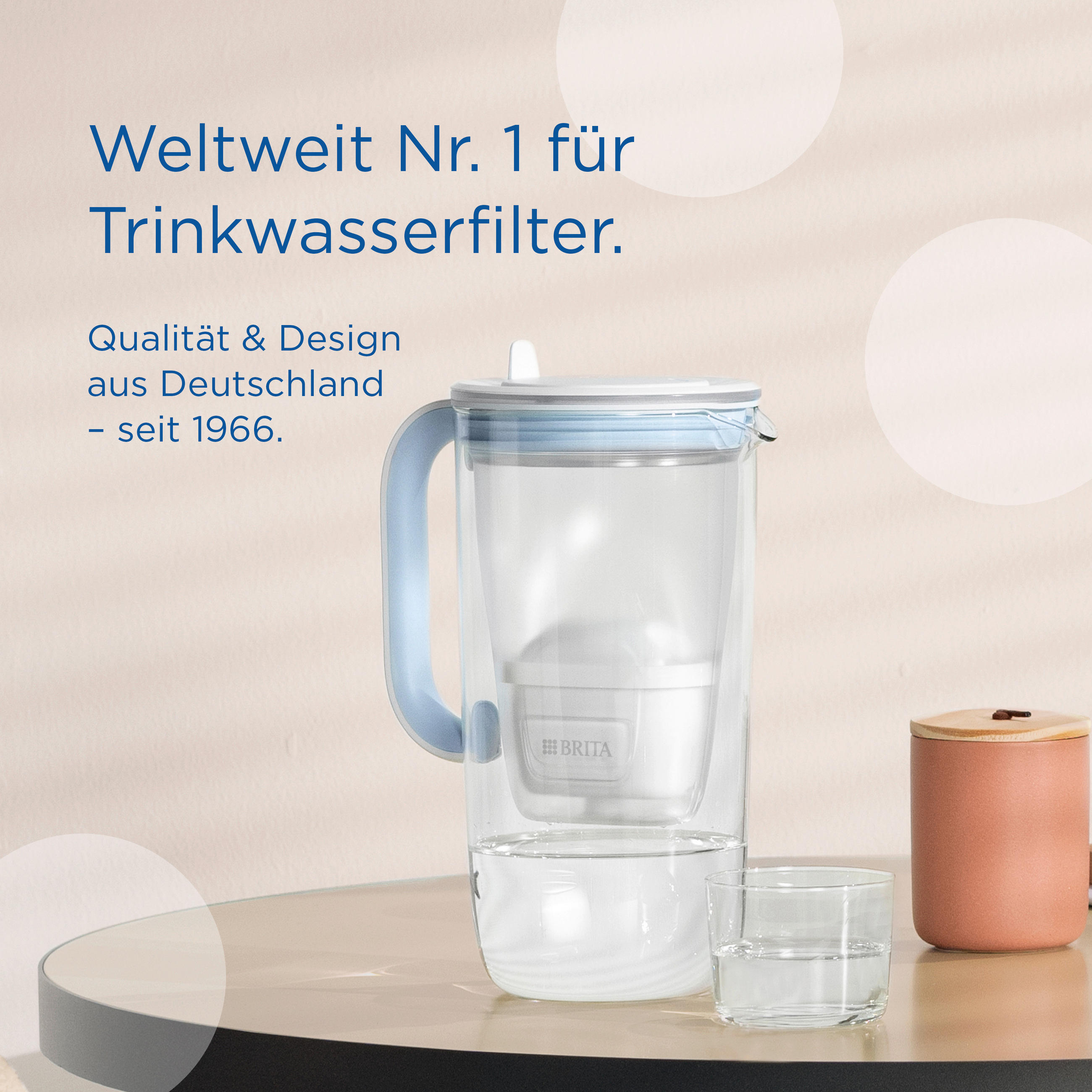 TISCHWASSERFILTER Model One Klar, Hellblau  - Klar/Hellblau, Basics, Glas (26/31/17cm) - Brita