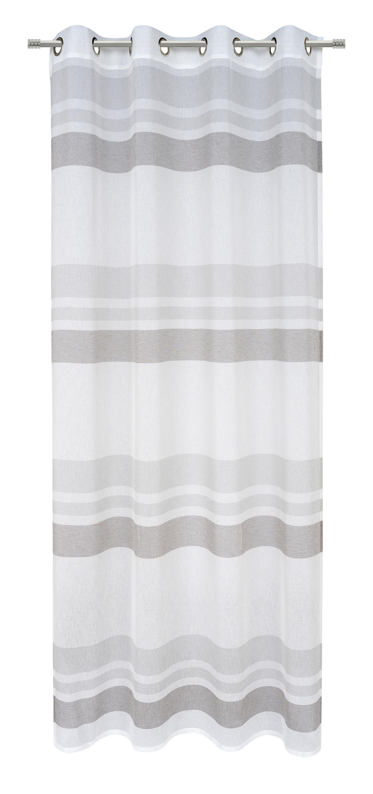 ZAVESA Z OBROČKI  pol prosojno   140/245 cm  - siva, Design, tekstil (140/245cm) - Esposa