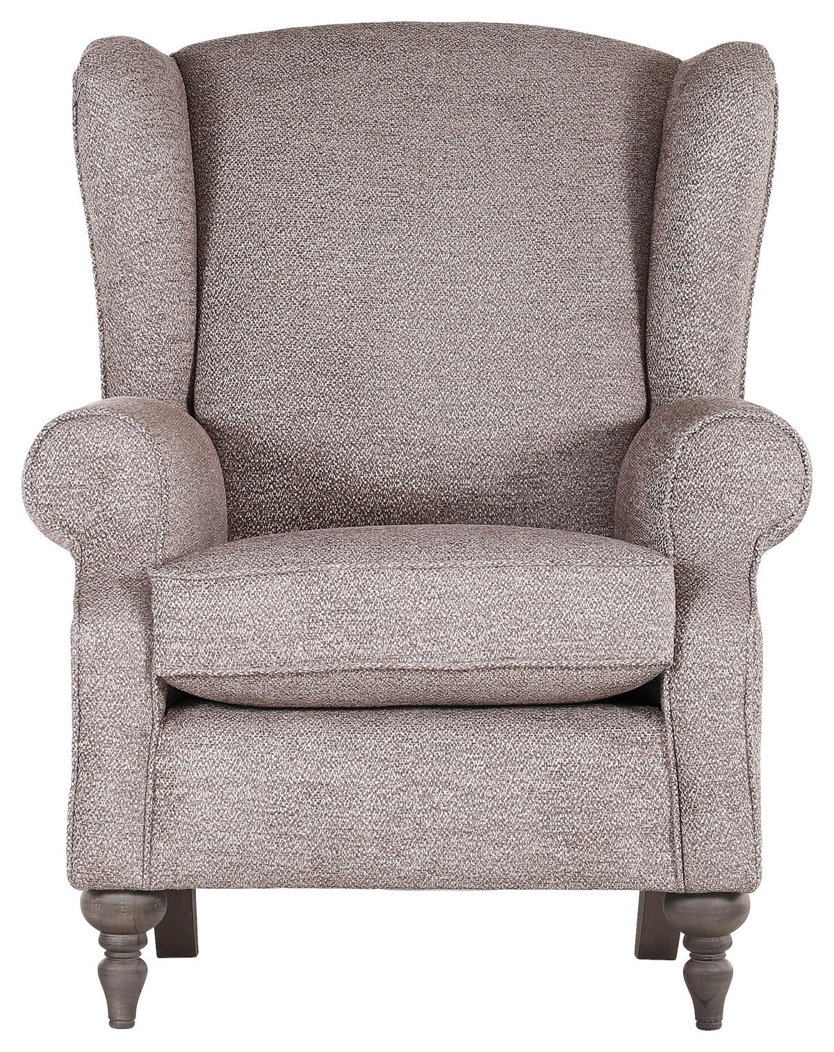 OHRENSESSEL Chenille Braun  - Braun/Grau, KONVENTIONELL, Holz/Textil (83/102/87cm) - Carryhome