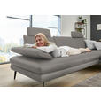 ECKSOFA in Echtleder Silberfarben  310/180 cm  - Silberfarben/Schwarz, Design, Leder/Metall (310/180cm) - Dieter Knoll