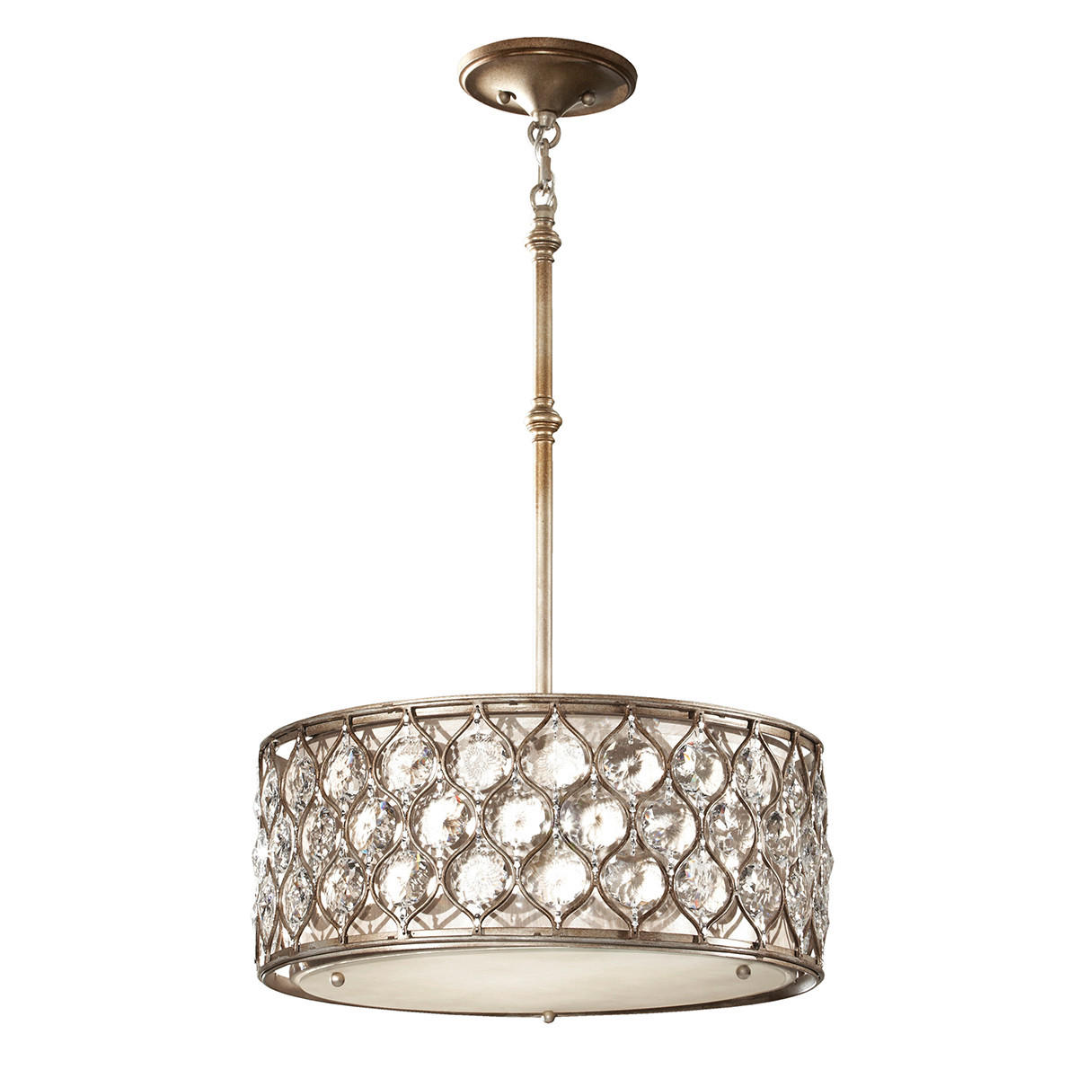HÄNGLAMPA Elstead Lucia 46/36 cm  - silver, Klassisk, metall/glas (46/36cm) - Elstead Lighting