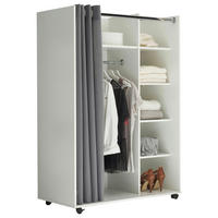 OFFENER KLEIDERSCHRANK 100/145/50 cm  in Grau, Weiß  - Weiß/Grau, Basics, Holzwerkstoff/Textil (100/145/50cm) - MID.YOU