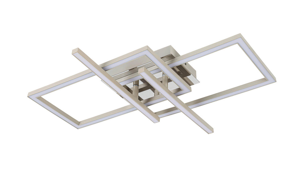 STROPNÍ LED SVÍTIDLO, 50/43/7,6 cm - barvy chromu/pískové barvy, Basics, kov/plast (50/43/7,6cm) - Novel
