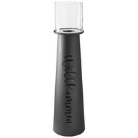 WINDLICHT Schwarz 31/114 cm  - Schwarz, Basics, Glas/Metall (31/114cm) - Boltze Home