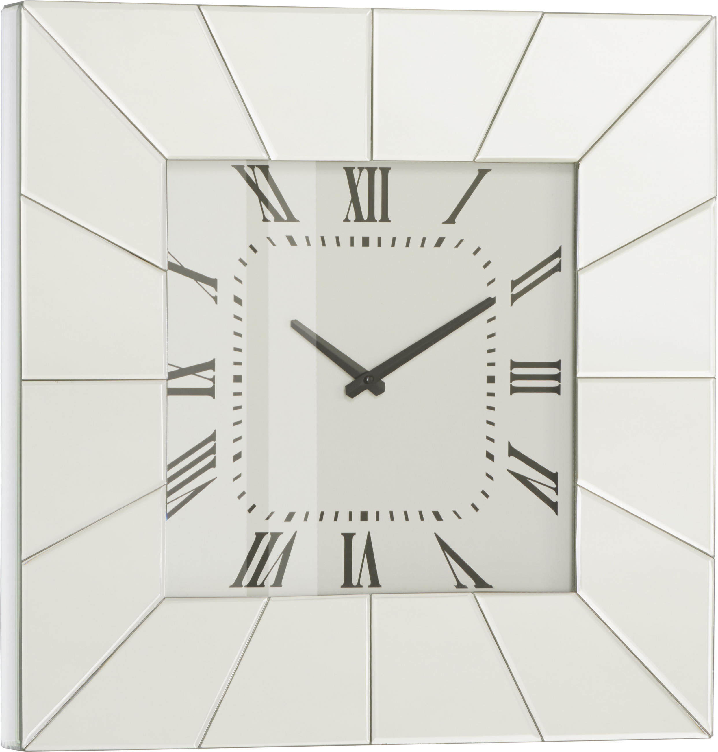 WANDUHR 50,5/50,5/5,3 cm   - Silberfarben, Design, Glas/Holzwerkstoff (50,5/50,5/5,3cm) - Xora
