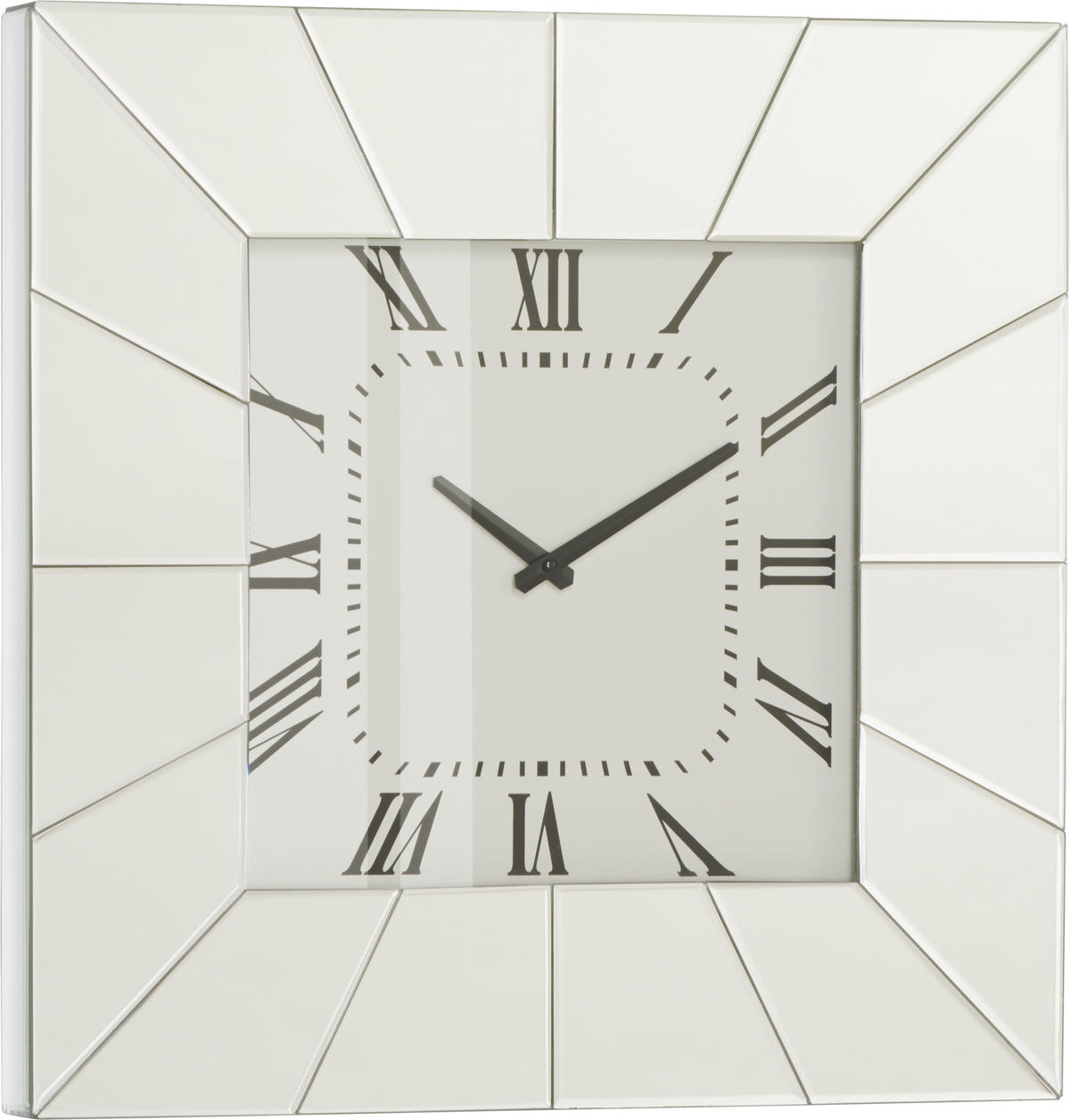 STENSKA URA  srebrne barve  - srebrne barve, Design, steklo/leseni material (50,5/50,5/5,3cm) - Xora