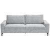 3-SITZER-SOFA  in Flachgewebe Hellgrau  - Hellgrau/Schwarz, Design, Textil/Metall (218/86/97cm) - Hom`in