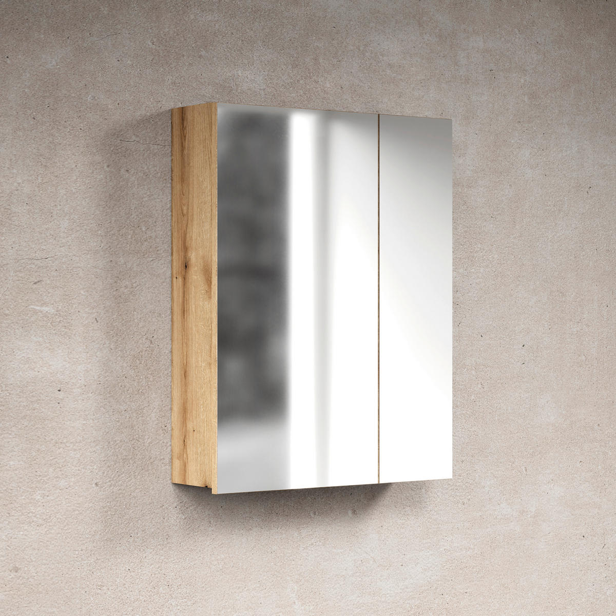 SPIEGELSCHRANK 60/77/17 cm  - Kaschmir, Trend, Glas/Holzwerkstoff (60/77/17cm) - MID.YOU