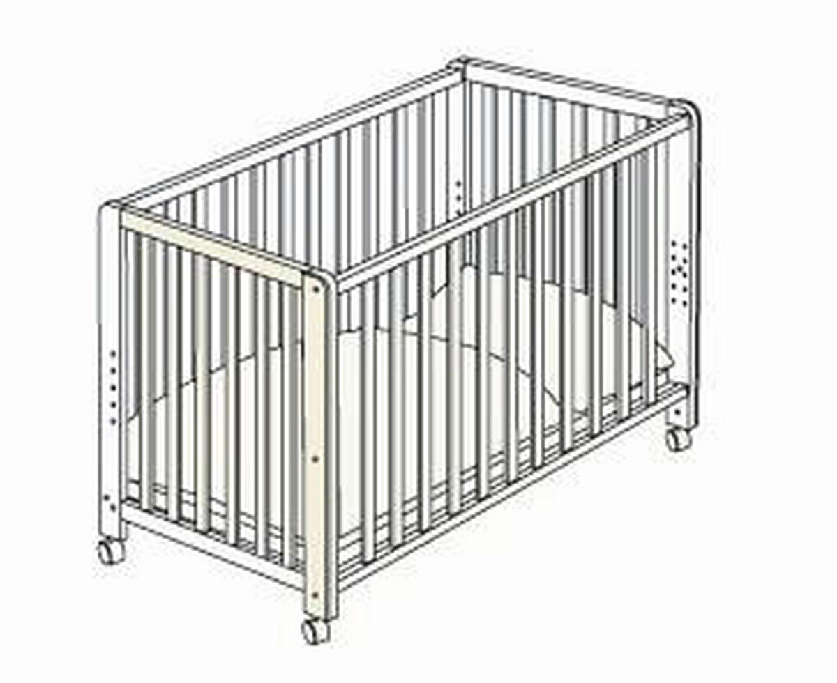 GITTERBETT-KOMPLETTSET Room Bed Little Stars 60/120 cm  - Weiß/Grau, Basics, Holz/Textil (60/120cm) - Roba