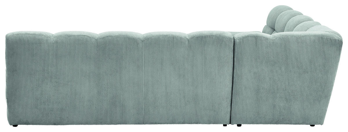ECKSOFA Pastellblau Cord Rücken echt  - Pastellblau/Schwarz, KONVENTIONELL, Kunststoff/Textil (195/265cm) - Tom Tailor