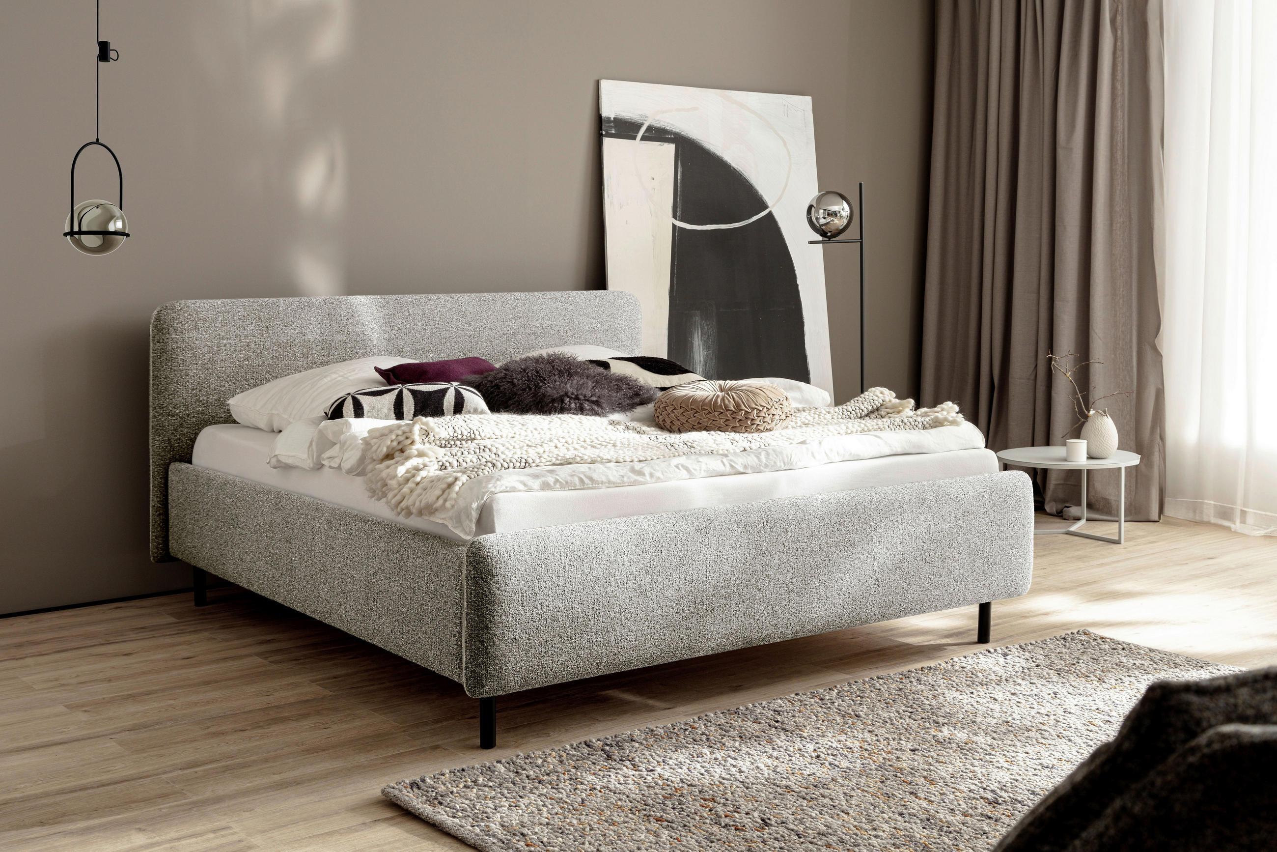 POLSTERBETT Lattenrost, Bettkasten 160/200 cm  in Beige  - Birkefarben/Beige, Design, Holz/Textil (160/200cm) - Xora