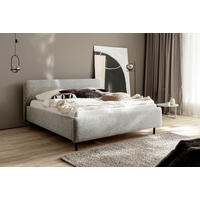 POLSTERBETT 180/200 cm  in Beige  - Beige/Schwarz, Design, Textil/Metall (180/200cm) - Xora