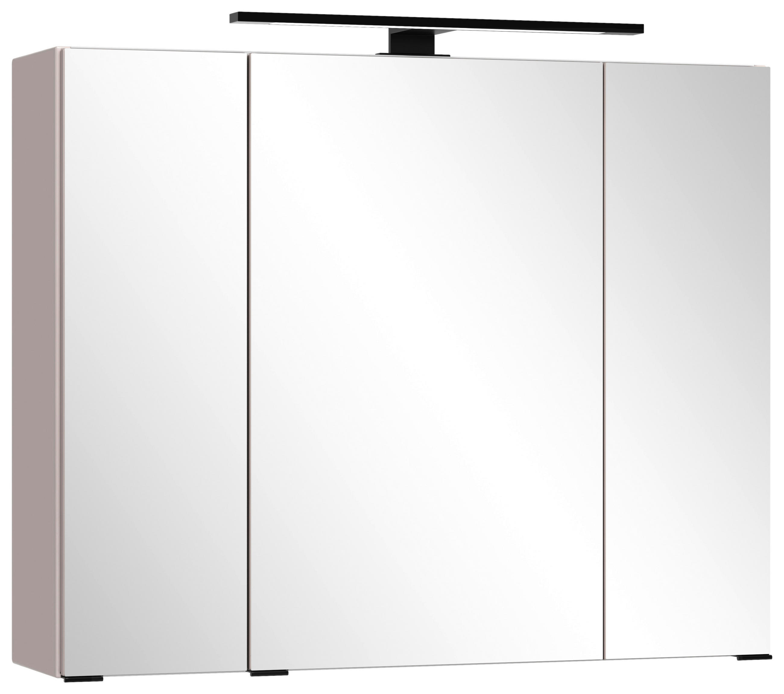 SPIEGELSCHRANK 80/64/20 cm  - Kaschmir/Schwarz, MODERN, Glas/Holzwerkstoff (80/64/20cm) - Held