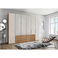 FALTTÜRENSCHRANK 300/236/58 cm 6-türig Champagner, Eiche Bianco  - Schieferfarben/Eiche Bianco, KONVENTIONELL, Glas/Holzwerkstoff (300/236/58cm) - Dieter Knoll