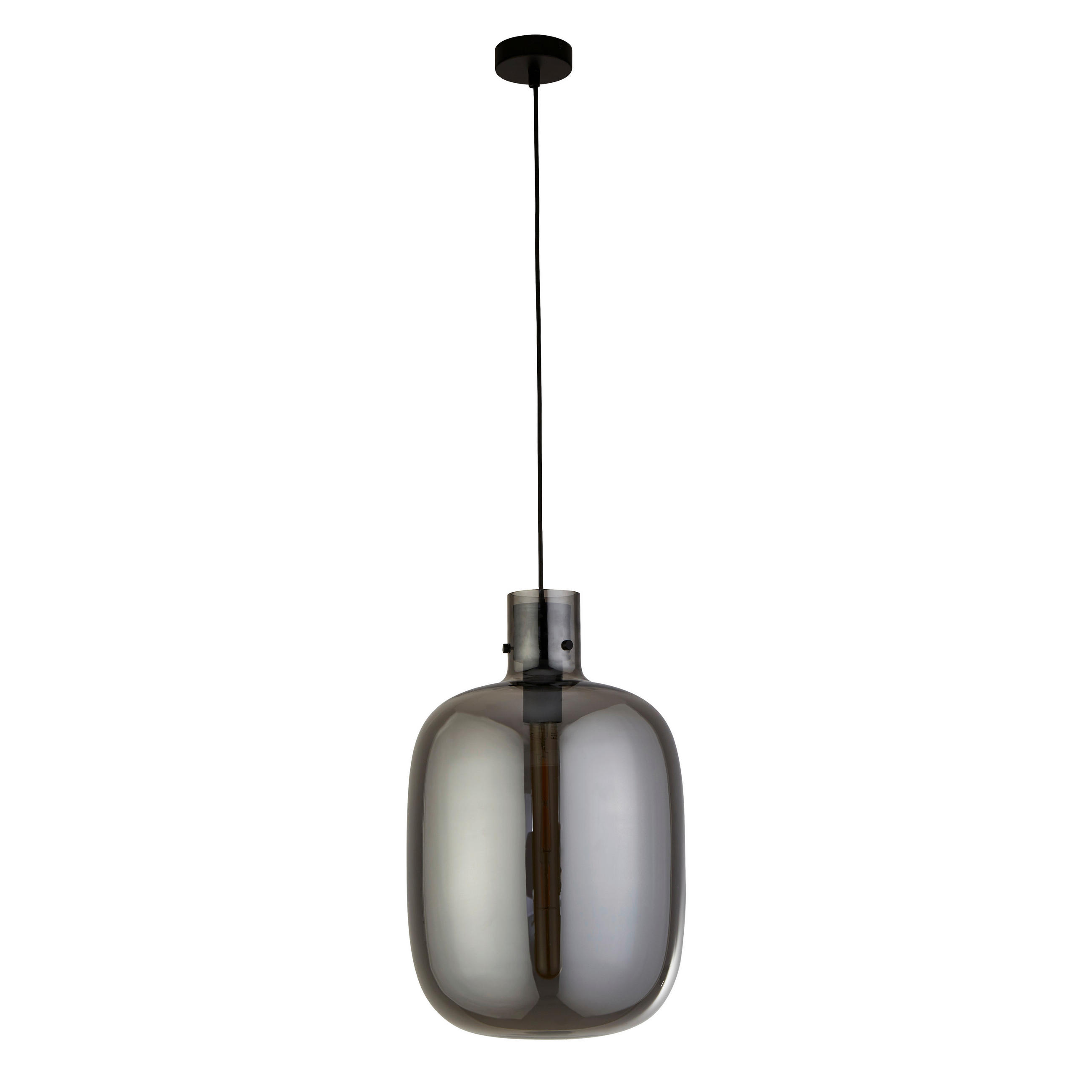HÄNGELEUCHTE Barrel 30/127 cm   - Schwarz, Design, Glas/Metall (30/127cm)