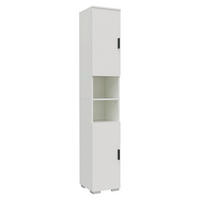 SCHUHSCHRANK Weiß  - Silberfarben/Schwarz, Design, Holzwerkstoff/Metall (30/178/33cm) - MID.YOU