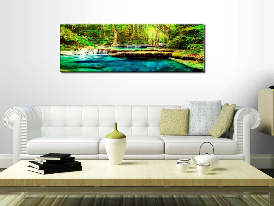 LEINWANDBILD Bäume 120/40 cm  - Grün, Basics, Textil (120/40cm) - artgeist