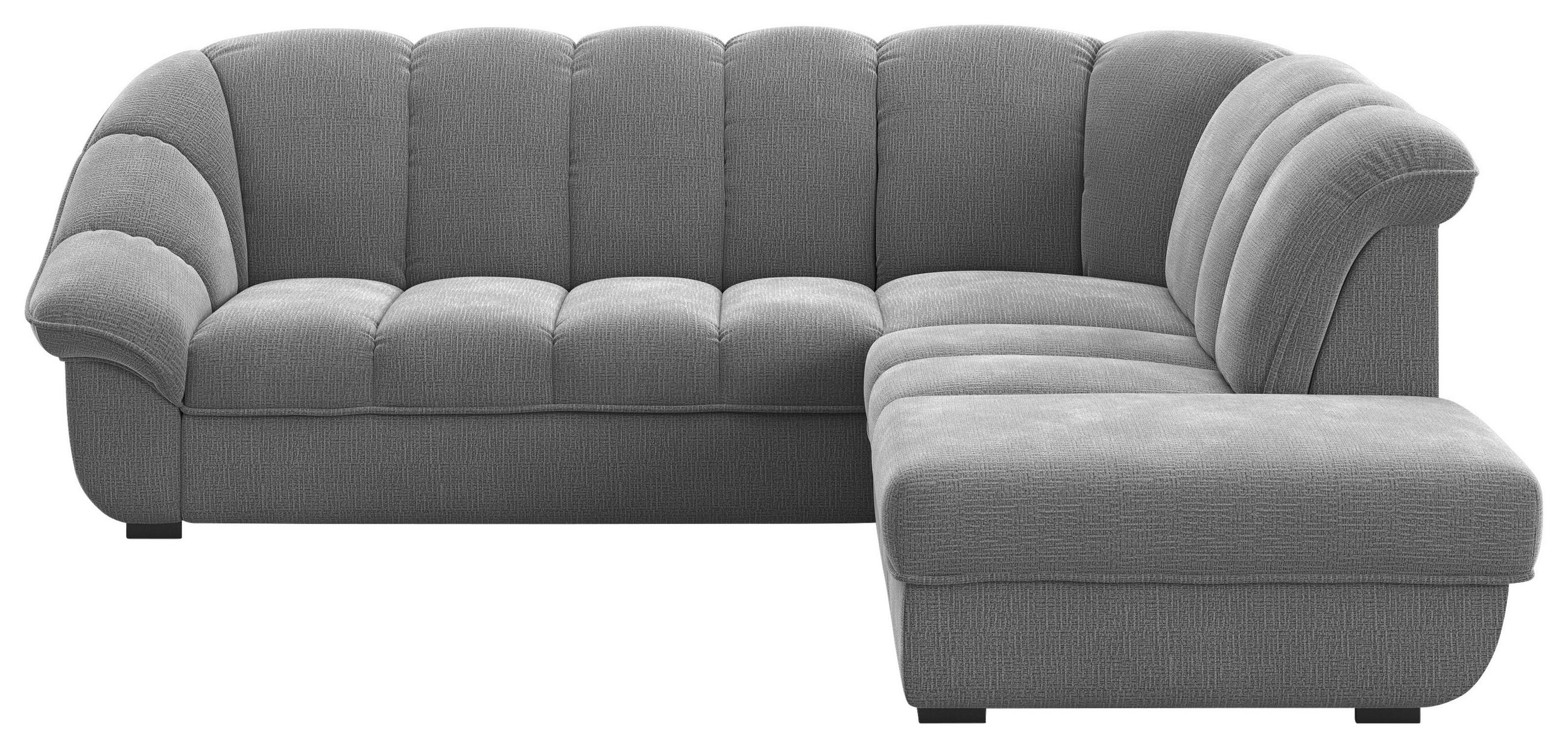 ECKSOFA Anthrazit Chenille Bettkasten, Schlaffunktion, Rücken echt  - Anthrazit/Schwarz, KONVENTIONELL, Kunststoff/Textil (260/222cm) - Welnova
