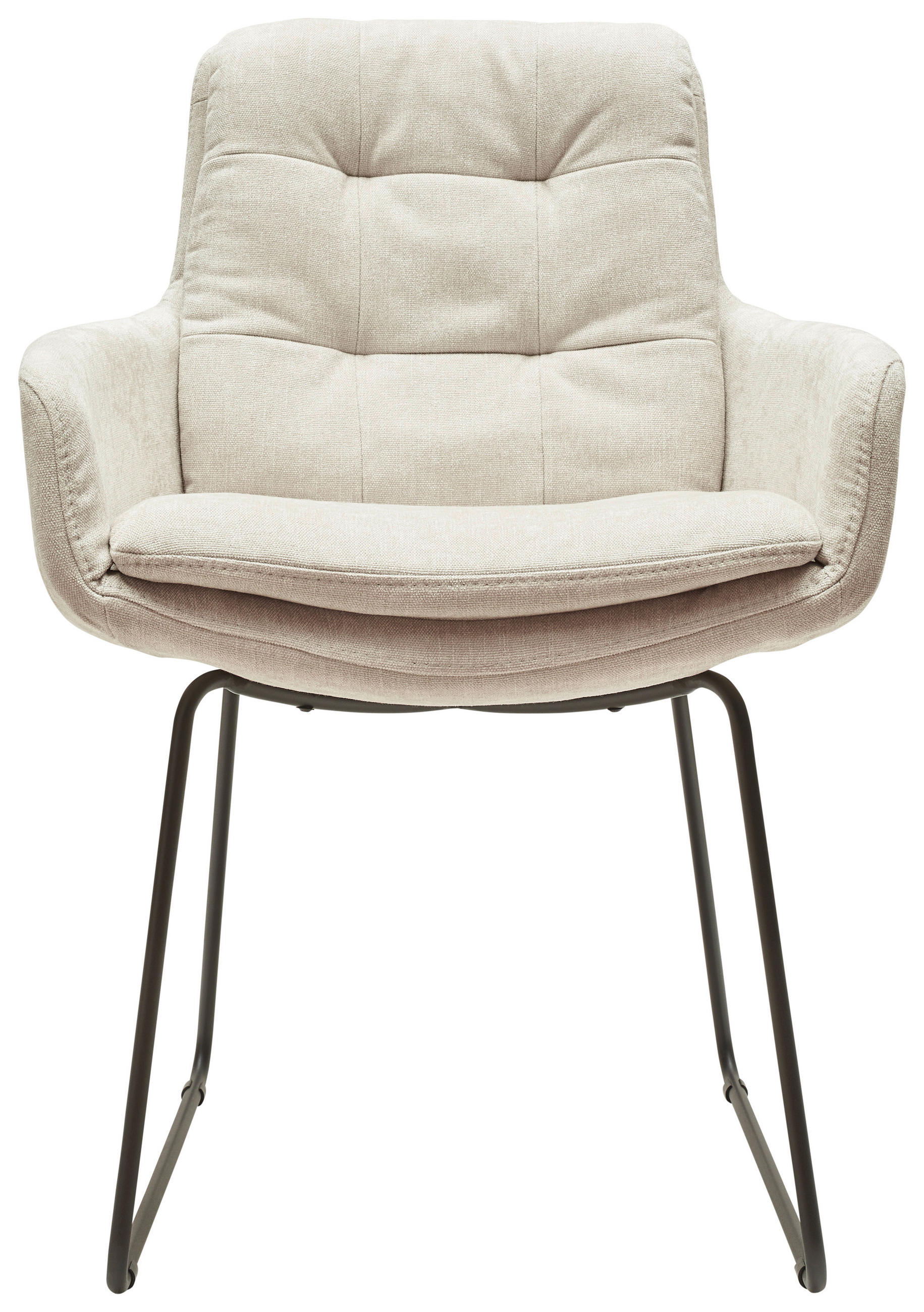 ARMLEHNSTUHL in - Creme/Schwarz, Design, Textil/Metall (63/90/69cm) - Johann Jakob